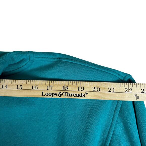 Vintage Nordstrom Lingerie Teal Mock Neck Sweatshirt L | Embroidered Crest Korea - Picture 11 of 13